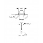 Выдвижное подключение для ручного душа GROHE, 2000 мм шланг в комплекте, хром 
