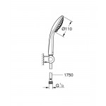 Душевой набор GROHE Euphoria (ручной душ, настенный держатель, шланг 1750 мм), хром 