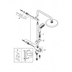 Душевая система Flex наружного монтажа с переключателем, GROHE Tempesta Cosmopolitan System 200, хром