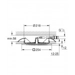 Верхний душ GROHE Rainshower F-series, 254х254 мм, хром 