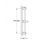 Душевая штанга GROHE Euphoria Neutral 600 мм, хром 