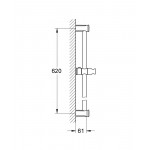 Душевая штанга GROHE Tempesta Rustic 600 мм, хром 