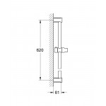 Душевая штанга, GROHE Tempesta Cosmopolitan, 600 мм, хром