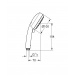 Ручной душ GROHE New Tempesta Cosmopolitan 100 II, расход 5,7 л/мин, хром 