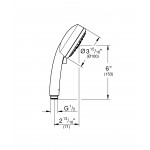 Ручной душ GROHE New Tempesta Cosmopolitan 100 IV, расход 9,5 л/мин, хром 