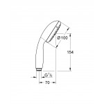 Ручной душ, 2 вида струй, GROHE Tempesta New, хром