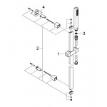 Душевой гарнитур GROHE Euphoria Cube (ручной душ, штанга 900 мм, шланг 1750 мм), хром 