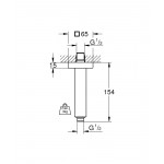 Душевой кронштейн потолочный GROHE Rainshower neutral 154 мм, хром 