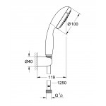 Душевой набор GROHE New Tempesta, 9,5 л/мин, хром 