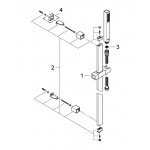 Душевой гарнитур GROHE Euphoria Cube+ (ручной душ, штанга 600 мм, шланг 1750 мм), хром 