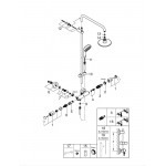 Душевая система с термостатом для настенного монтажа, GROHE Tempesta Cosmopolitan 160, хром