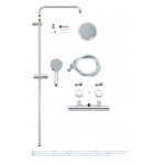 Душевая система с термостатом для настенного монтажа, GROHE Tempesta Cosmopolitan 160, хром