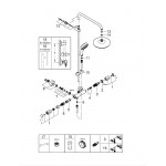 Душевая система с термостатом для настенного монтажа, GROHE Tempesta Cosmopolitan System 210, хром