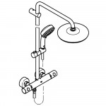 Душевая система с термостатом для настенного монтажа, GROHE Tempesta Cosmopolitan System 210, хром