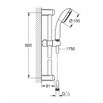 Душевой гарнитур с 1 режимом струи, GROHE Tempesta New, хром