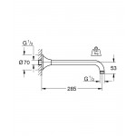 Душевой кронштейн GROHE Rainshower Grandera 285 мм, хром 