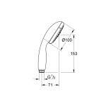 Ручной душ, 3 вида струй, GROHE Tempesta New, хром