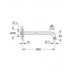 Душевой кронштейн GROHE Rainshower 380 мм, хром 