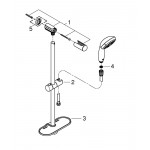 Душевой гарнитур GROHE New Tempesta 100 с мыльницей, душевая штанга 600 мм, 9,5 л/мин, хром 