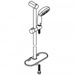 Душевой гарнитур GROHE New Tempesta 100 с мыльницей, душевая штанга 600 мм, 9,5 л/мин, хром 