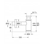 Сифон для раковины GROHE 1 1/4", никель глянец 