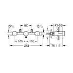 Встраиваемая часть двухвентильного смесителя для раковины GROHE на 3 отверстия 