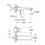 Внешняя часть смесителя для раковины GROHE Eurostyle на 2 отверстия, хром 