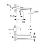 Внешняя часть смесителя для раковины GROHE Eurostyle на 2 отверстия, белая луна 