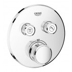 Внешняя часть термостата для ванны и душа GROHE Grohtherm SmartControl на 2 потребителя, круглая, хром 