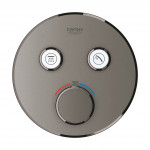 Внешняя часть термостата для ванны и душа GROHE Grohtherm SmartControl на 2 потребителя, круглая, темный графит матовый 