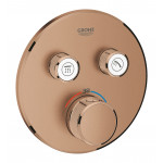 Внешняя часть термостата для ванны и душа GROHE Grohtherm SmartControl на 2 потребителя, круглая, теплый закат матовый 