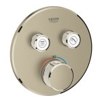 Внешняя часть термостата для ванны и душа GROHE Grohtherm SmartControl на 2 потребителя, круглая, никель матовый 