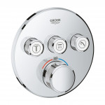 Внешняя часть термостата для ванны и душа GROHE Grohtherm SmartControl на 3 потребителя, круглая, хром 