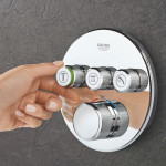 Внешняя часть термостата для ванны и душа GROHE Grohtherm SmartControl на 3 потребителя, круглая, хром 