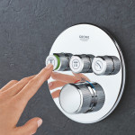 Внешняя часть термостата для ванны и душа GROHE Grohtherm SmartControl на 3 потребителя, круглая, хром 