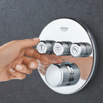 Внешняя часть термостата для ванны и душа GROHE Grohtherm SmartControl на 3 потребителя, круглая, хром 