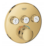 Внешняя часть термостата для ванны и душа GROHE Grohtherm SmartControl на 3 потребителя, круглая, холодный рассвет глянец 