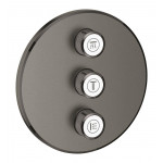 Внешняя часть переключателя потоков GROHE Grohtherm SmartControl на 3 положения, круглая, темный графит матовый 