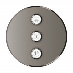 Внешняя часть переключателя потоков GROHE Grohtherm SmartControl на 3 положения, круглая, темный графит матовый 