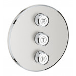 Внешняя часть переключателя потоков GROHE Grohtherm SmartControl на 3 положения, круглая, суперсталь 