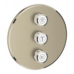 Внешняя часть переключателя потоков GROHE Grohtherm SmartControl на 3 положения, круглая, никель матовый 