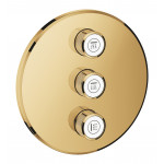 Внешняя часть переключателя потоков GROHE Grohtherm SmartControl на 3 положения, круглая, холодный рассвет глянец 
