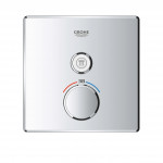 Внешняя часть термостата для душа GROHE Grohtherm SmartControl на 1 потребителя, квадратная, хром 