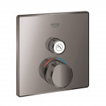 Внешняя часть термостата для душа GROHE Grohtherm SmartControl на 1 потребителя, квадратная, темный графит глянец 