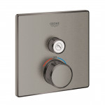 Внешняя часть термостата для душа GROHE Grohtherm SmartControl на 1 потребителя, квадратная, темный графит матовый 