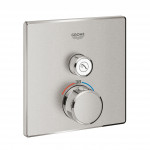 Внешняя часть термостата для душа GROHE Grohtherm SmartControl на 1 потребителя, квадратная, суперсталь 