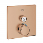 Внешняя часть термостата для душа GROHE Grohtherm SmartControl на 1 потребителя, квадратная, теплый закат матовый 