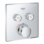 Внешняя часть термостата для ванны и душа GROHE Grohtherm SmartControl на 2 потребителя, квадратная, хром 
