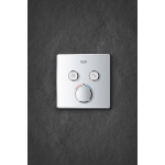 Внешняя часть термостата для ванны и душа GROHE Grohtherm SmartControl на 2 потребителя, квадратная, хром 