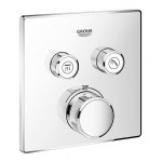 Внешняя часть термостата для ванны и душа GROHE Grohtherm SmartControl на 2 потребителя, квадратная, хром 